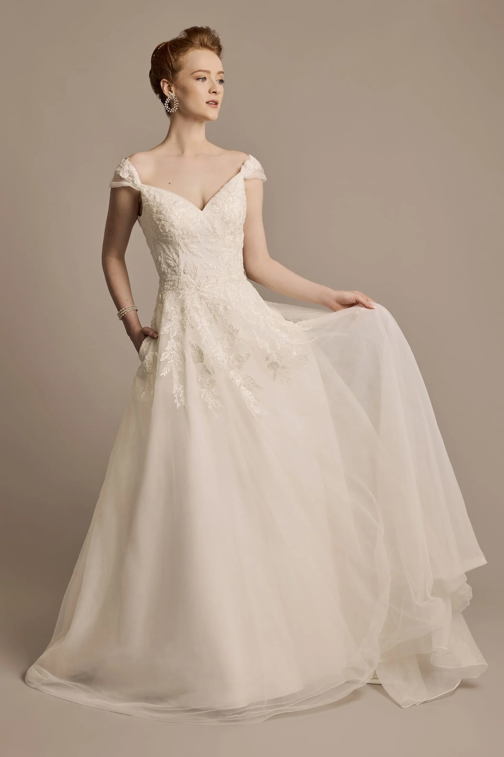 Tulle Wedding Dress with Floral Appliques