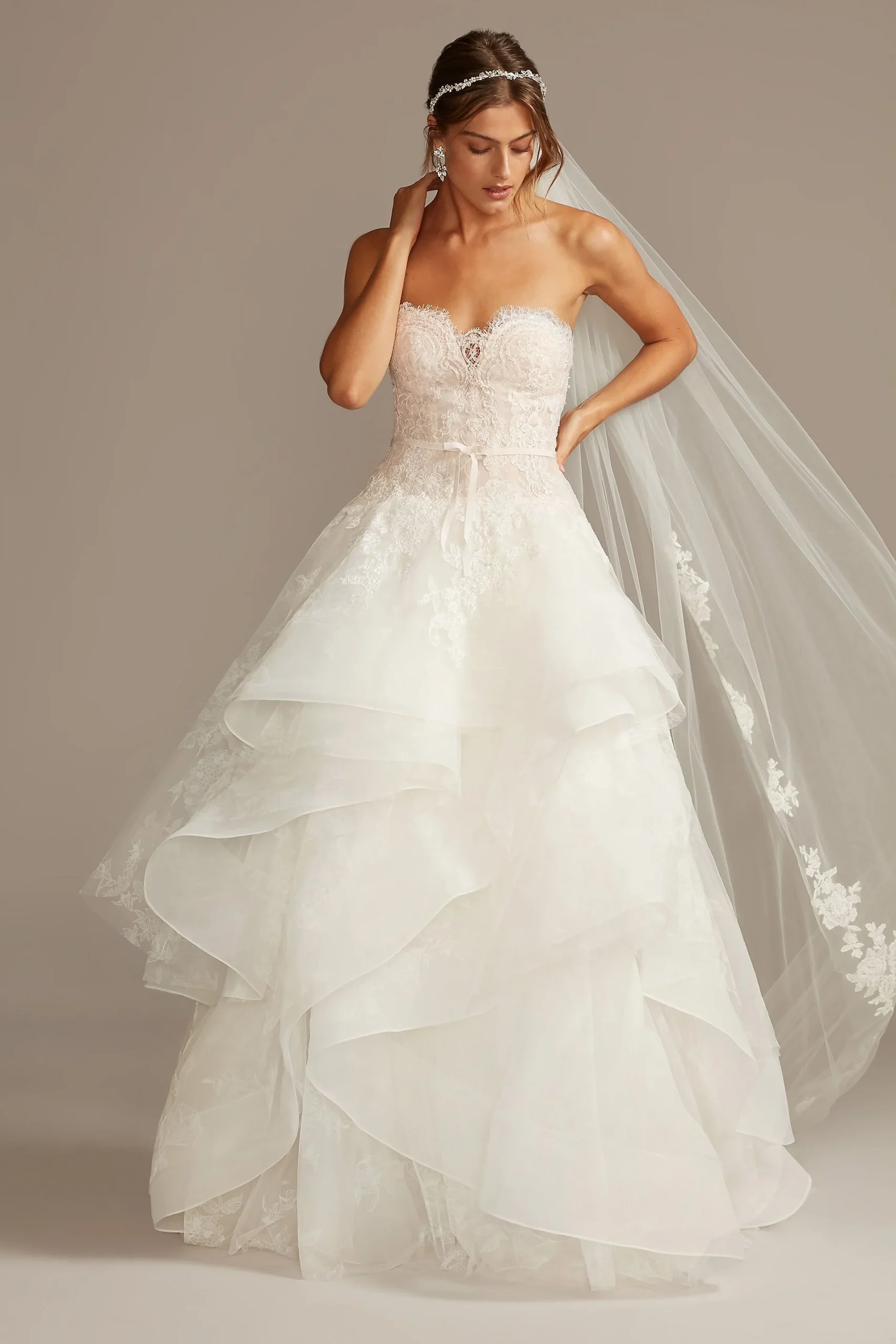 Tulle Wedding Dress with Tiered Skirt