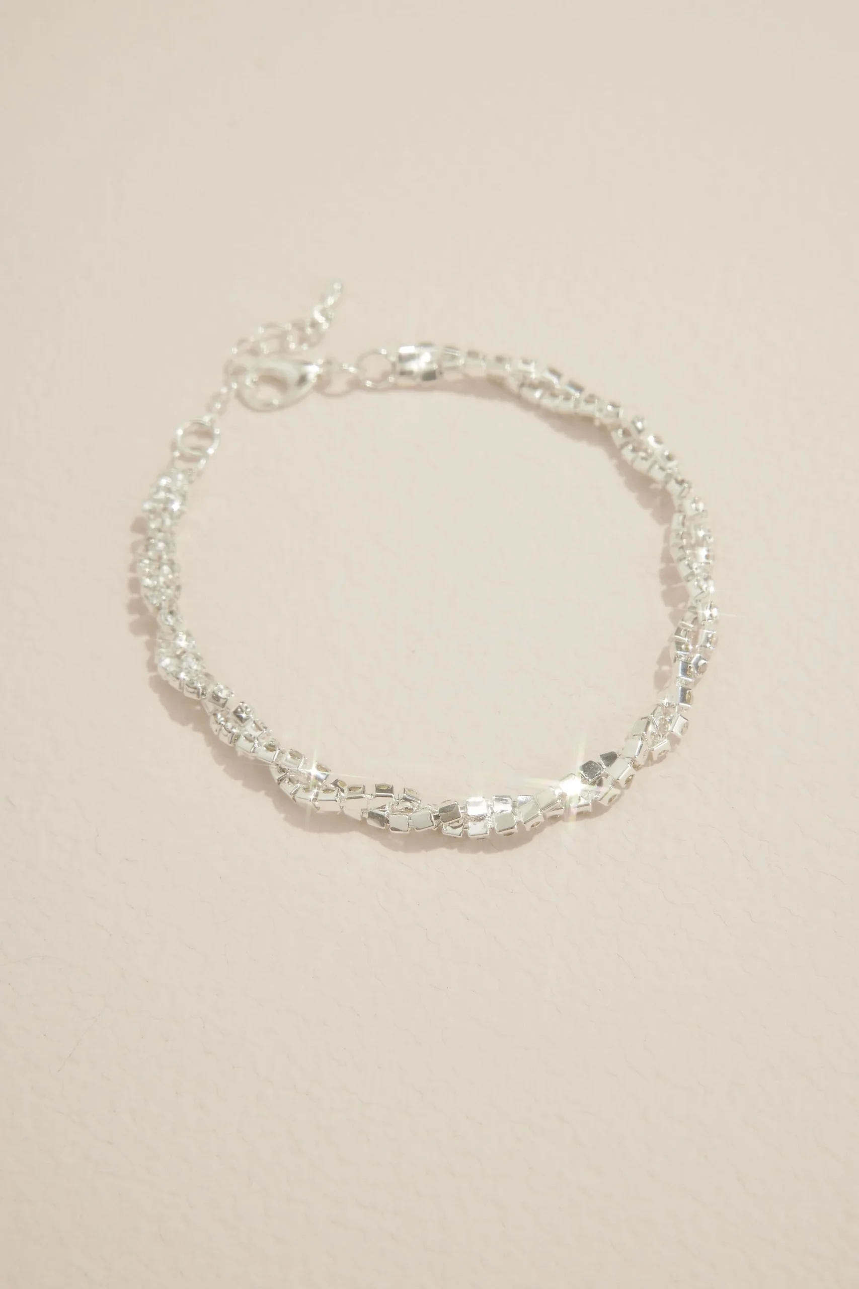 Twisted Strand Rhinestone Bracelet