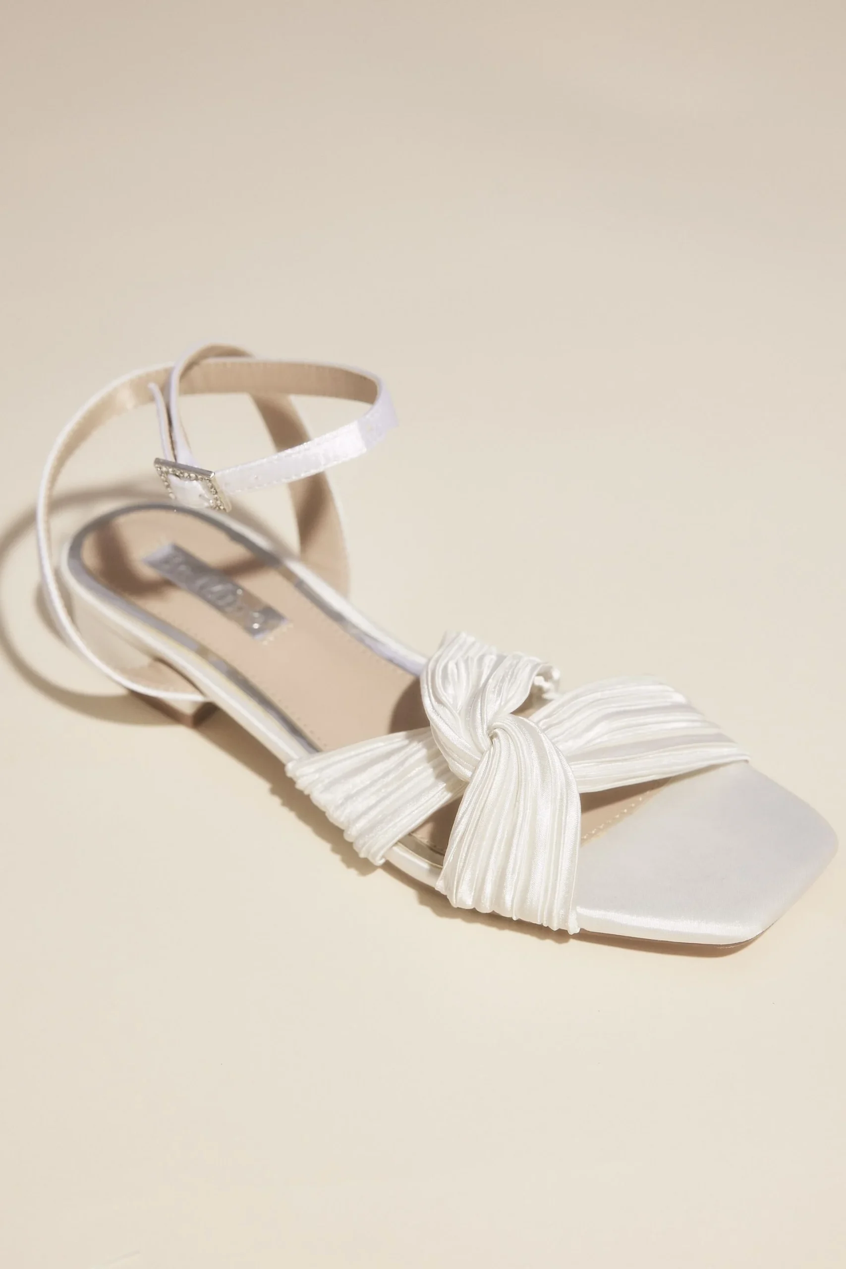 Twisted Strap Satin Flat Sandals