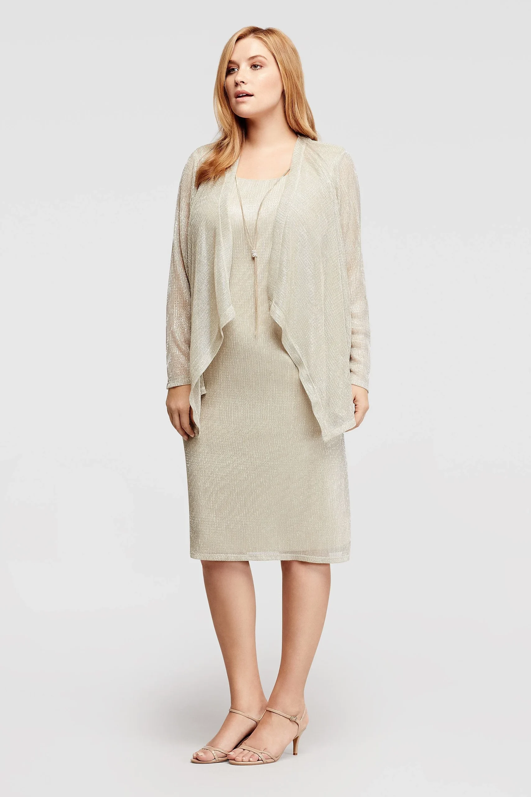 Two Piece Jacket Dress with Removable Necklace