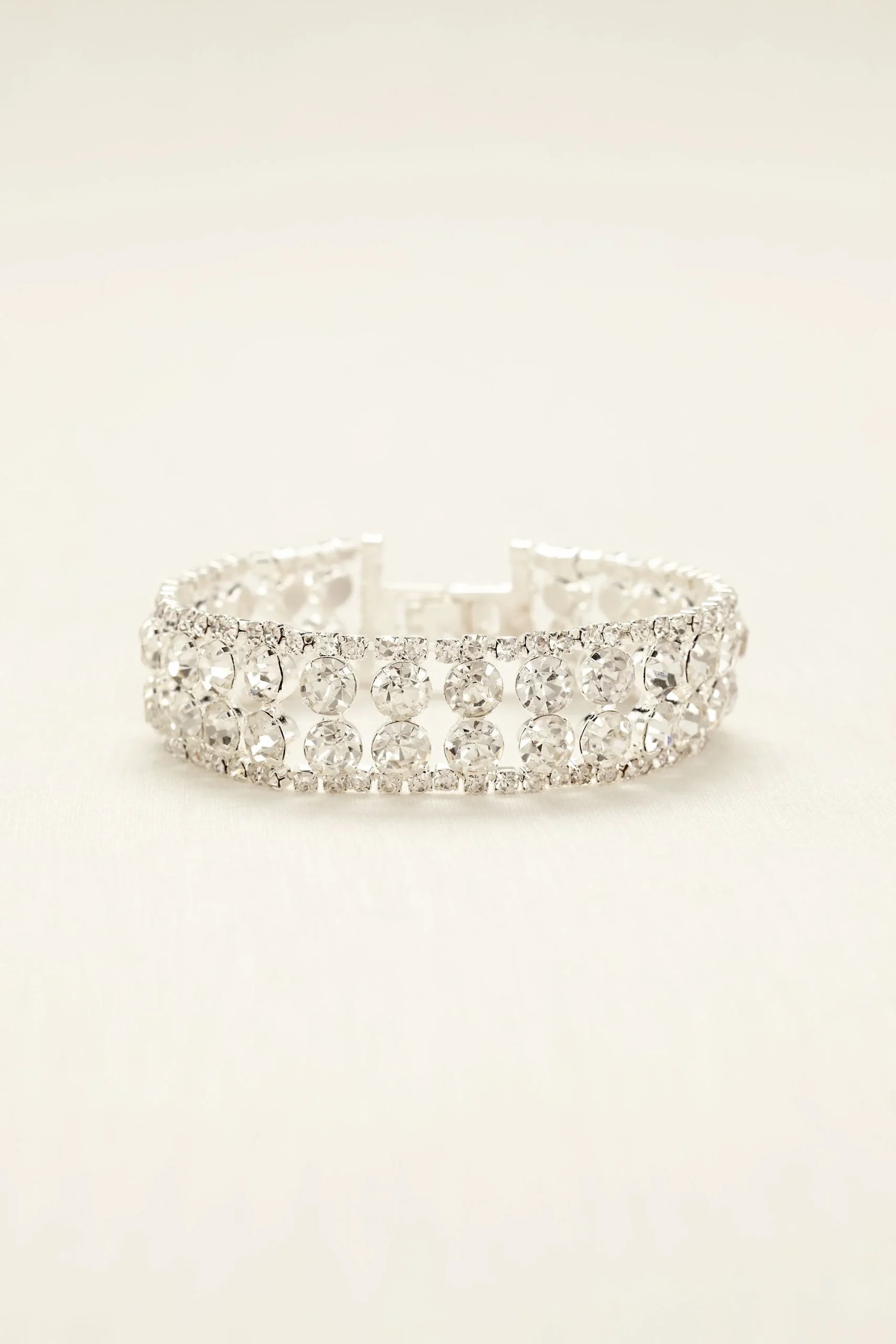 Two Row Solitaire Clasp Bracelet