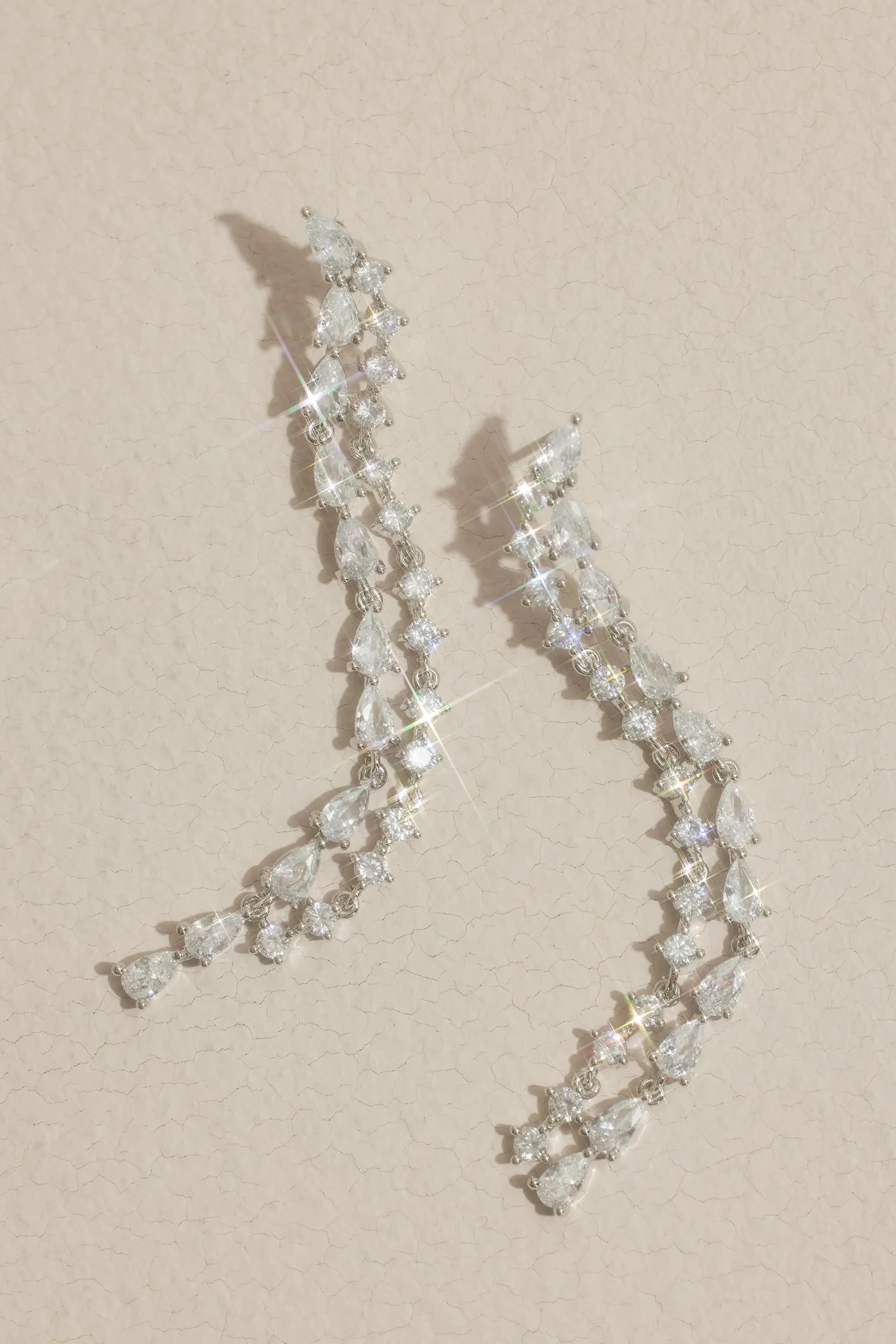 Two-Strand Crystal Drop Earrings