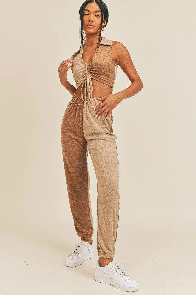 Two-tone Color Two-piece Set