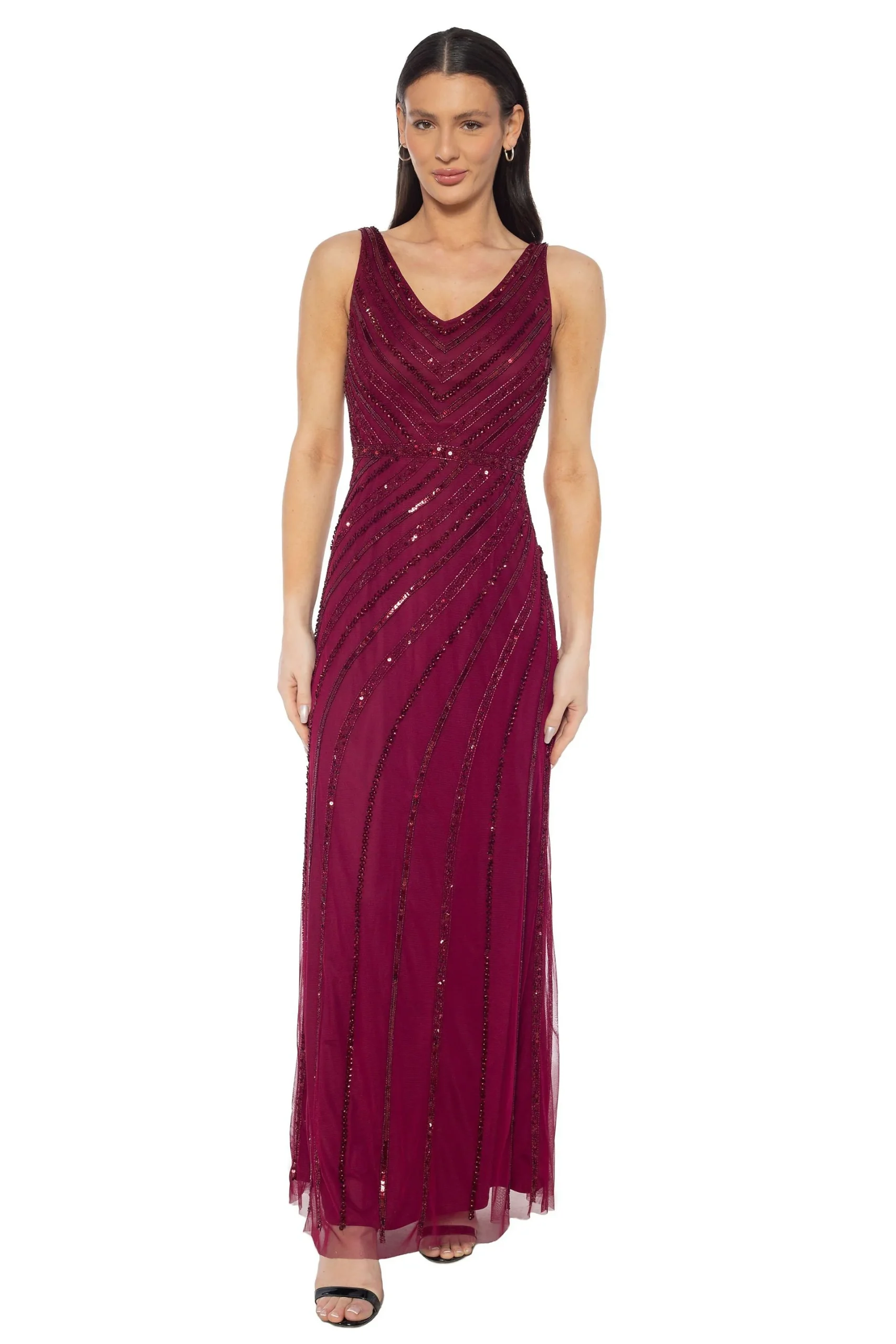 V-Neck All Over Beaded Dress
