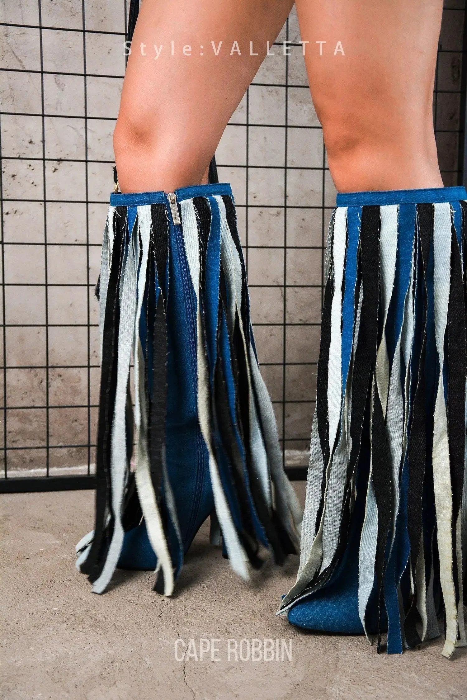 VALLETTA - DENIM Thigh High Boots