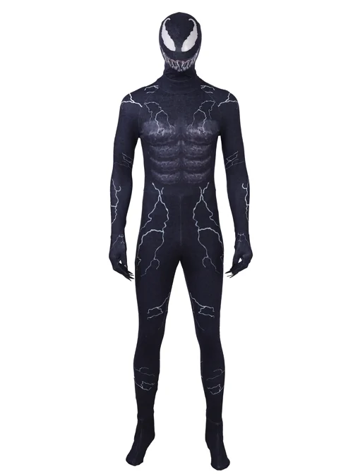 Venom Black Bodysuit Halloween Cosplay Costume Full Set
