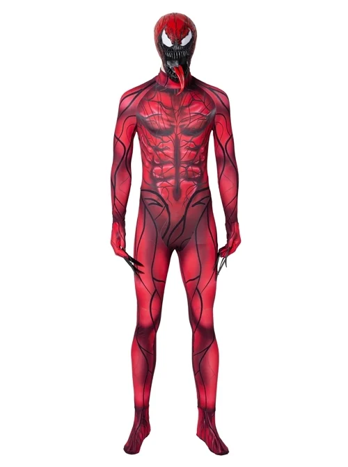 Venom Let There Be Carnage Carnage Cletus Kasady Halloween Cosplay Costume Red Bodysuit