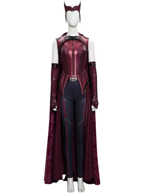 Wanda Vision Scarlet Witch Wanda Django Maximoff Battle Suit Halloween Cosplay Costume Full Set