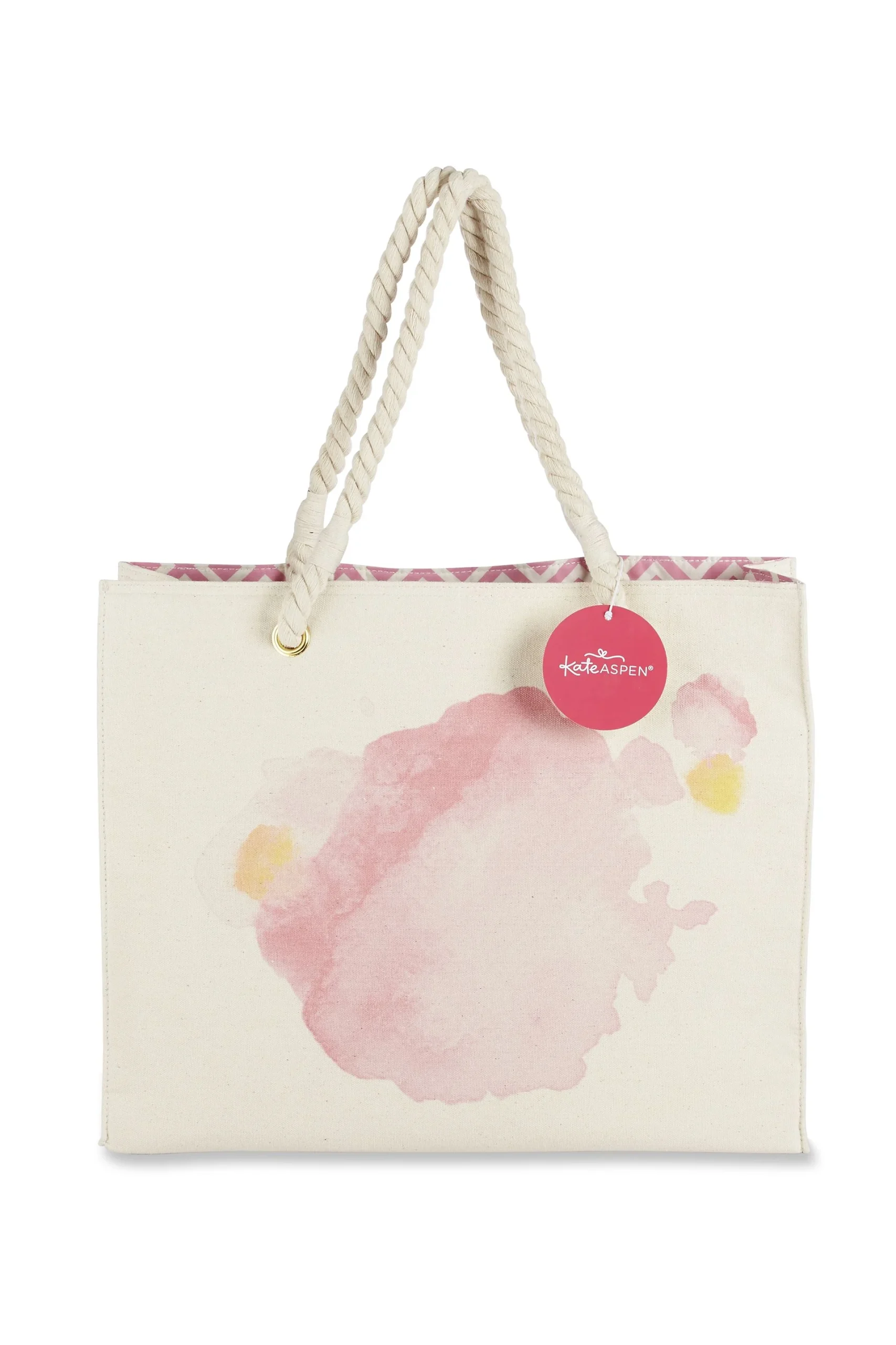 Watercolor Canvas Tote Bag With Rope Handles