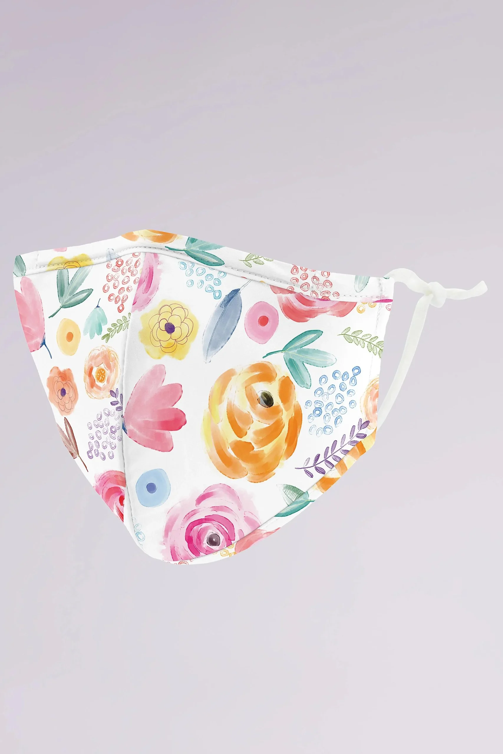 Watercolor Rose Kids Mask with Adjustable Loops