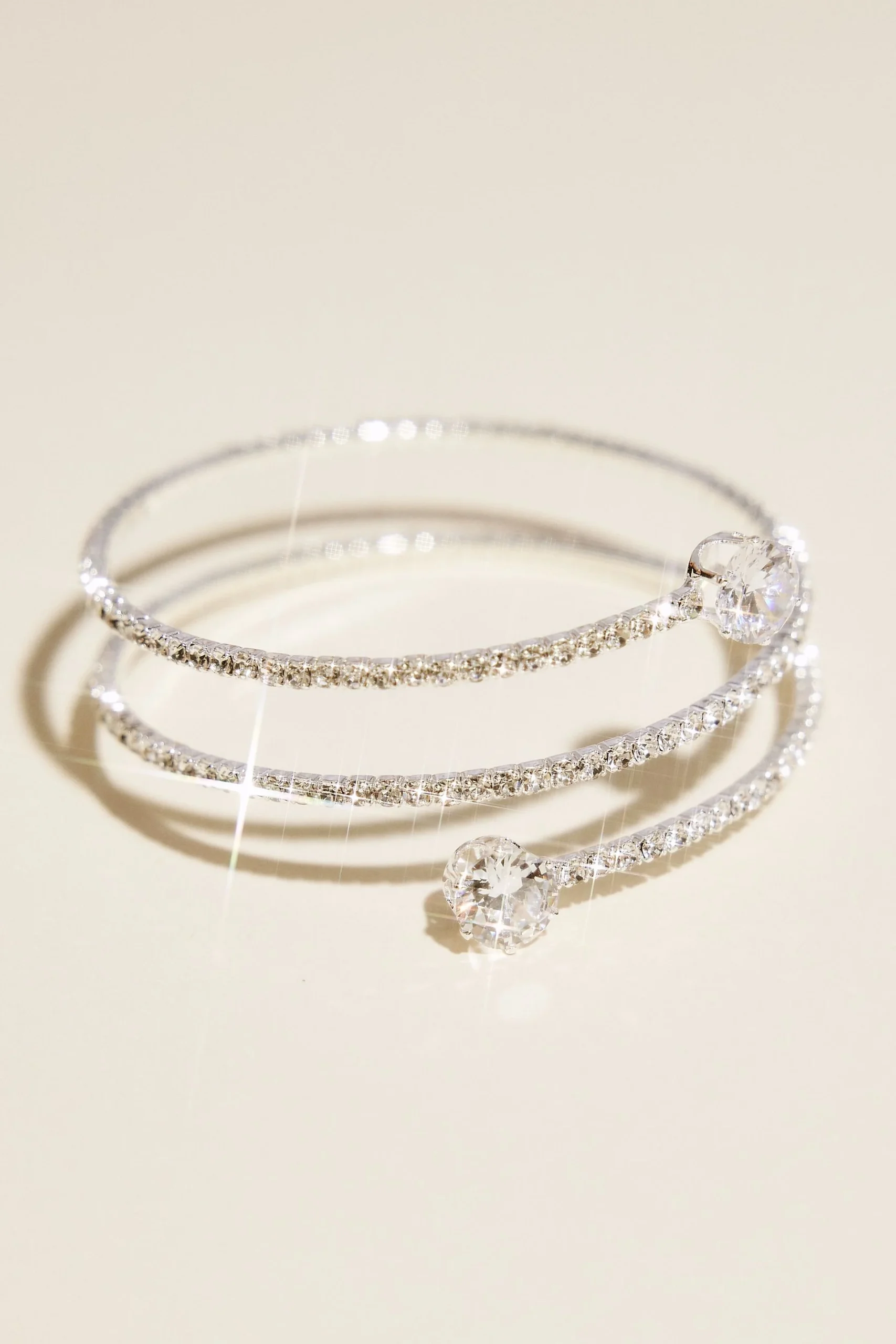 Wrap Rhinestone Bracelet with Cubic Zirconia End