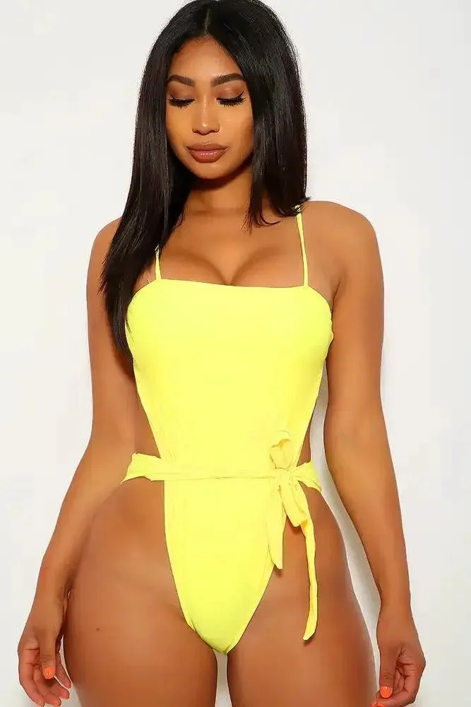 Yellow Wrap Around Monokini