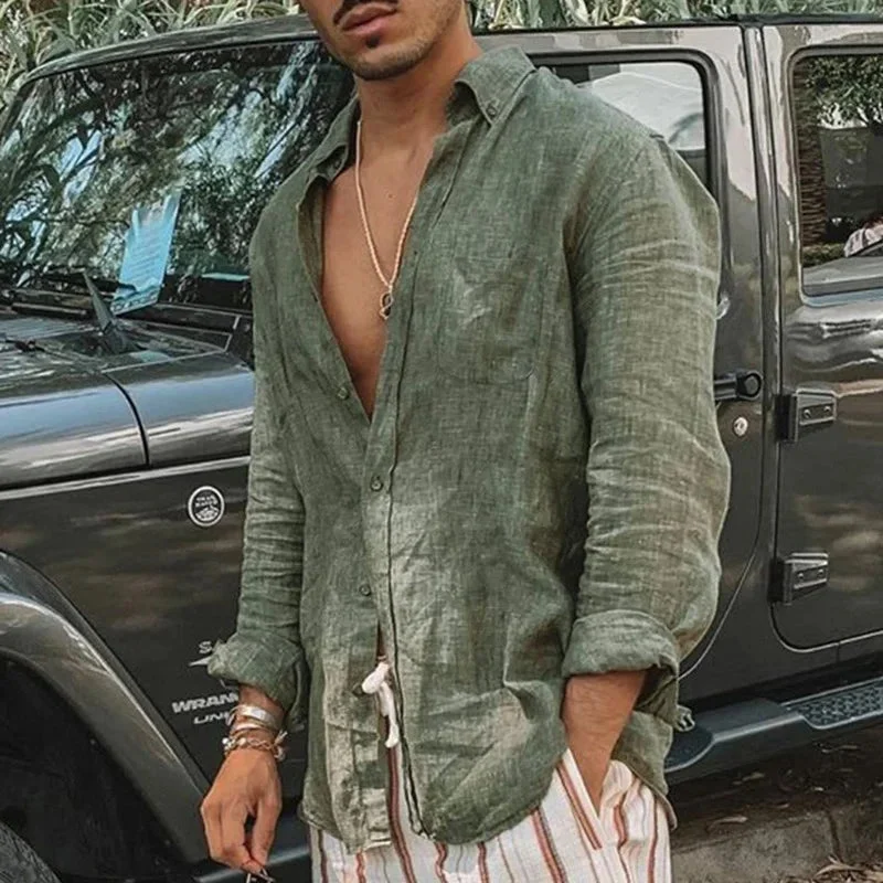 Zaire - Men's Long Sleeve Linen Shirt