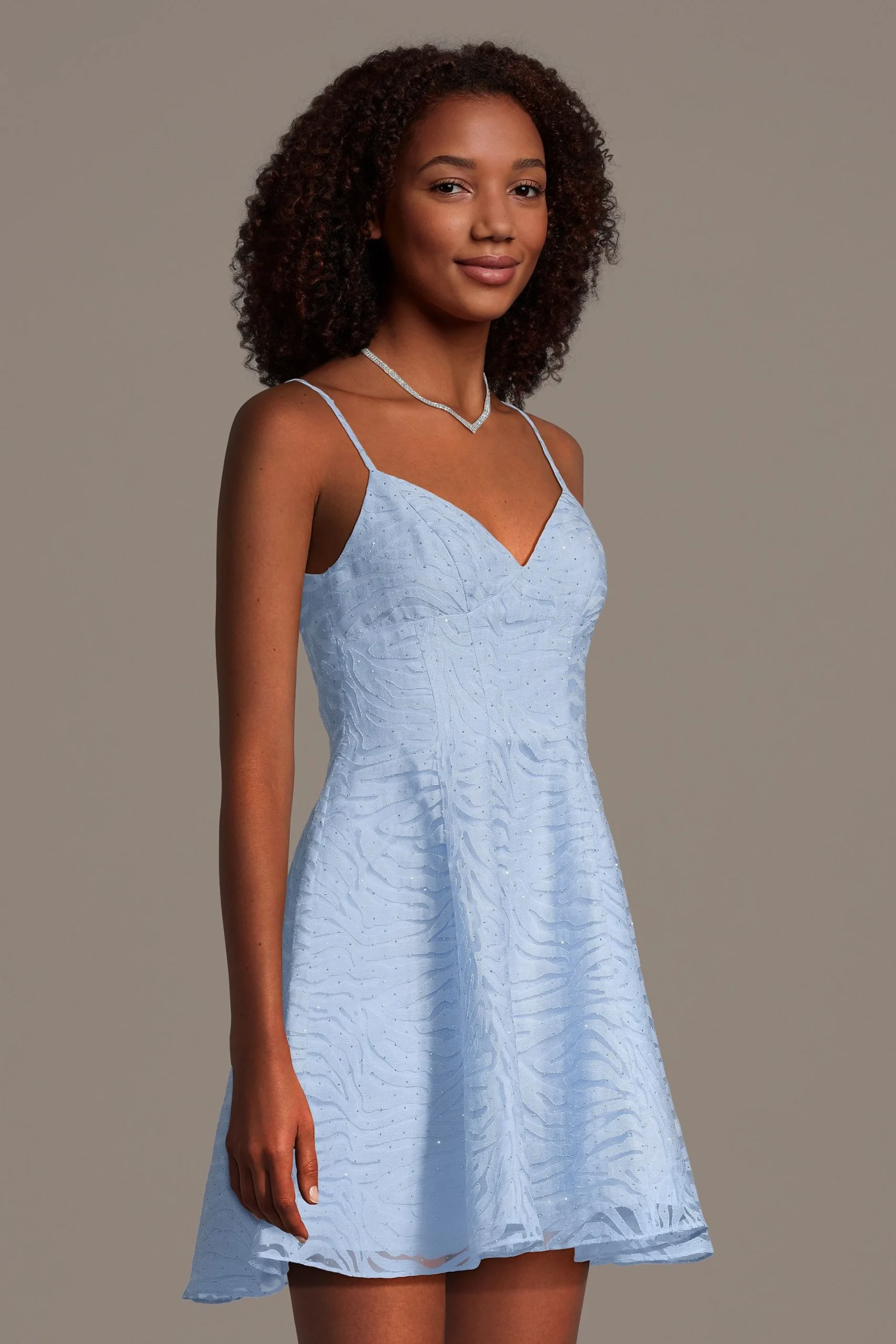 Zebra Burnout Spaghetti Strap Mini Dress