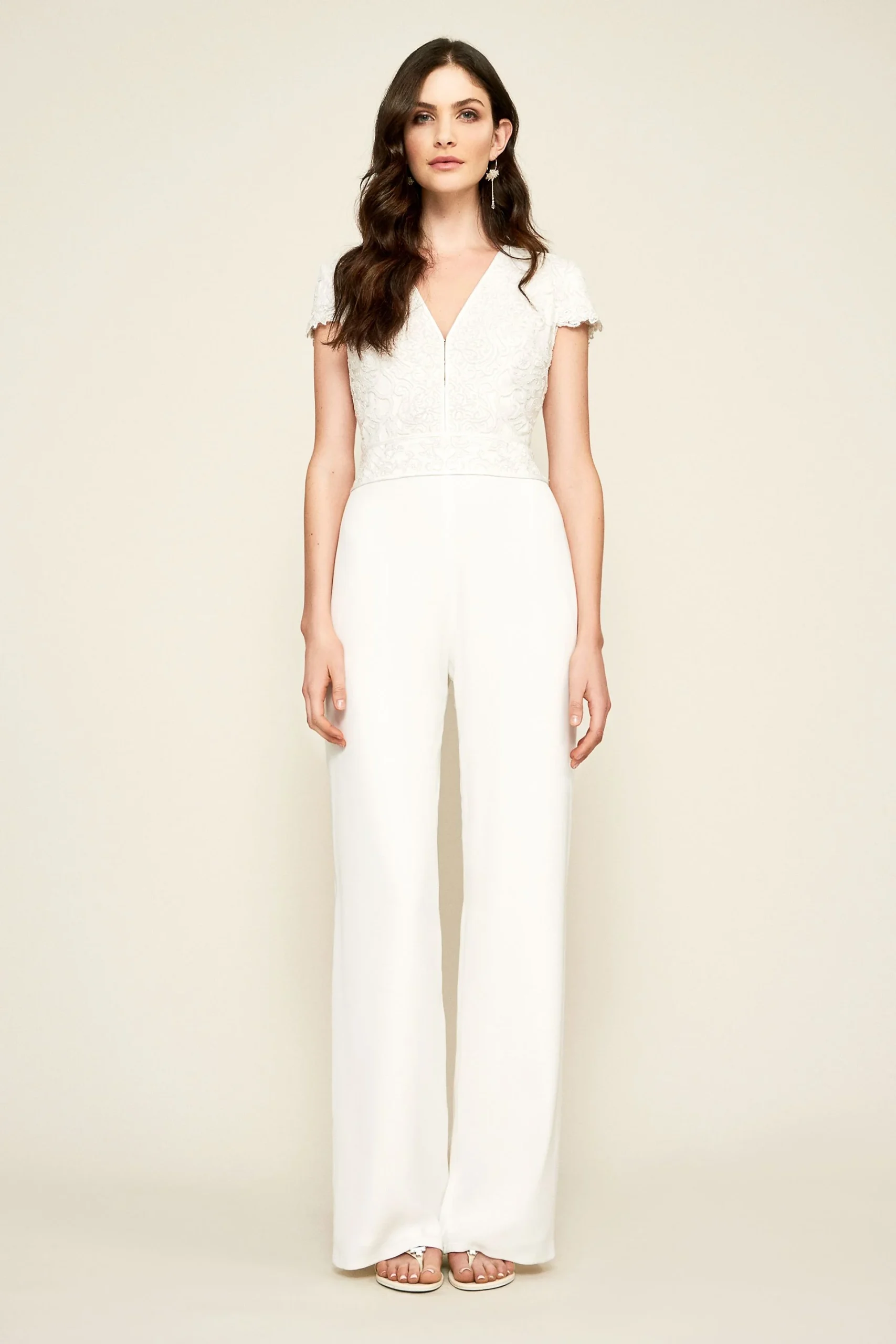 Zeina Lace and Crepe Jumpsuit